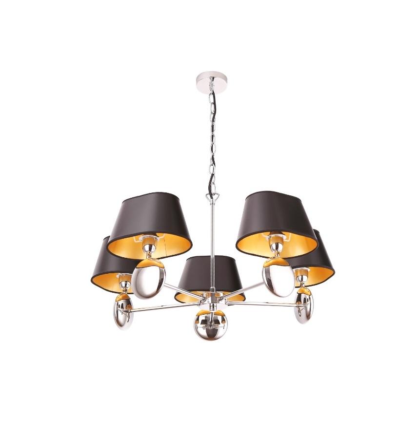 LAMPA WISZĄCA GLARE klasyczna metalowa z czarno-złotymi kloszami