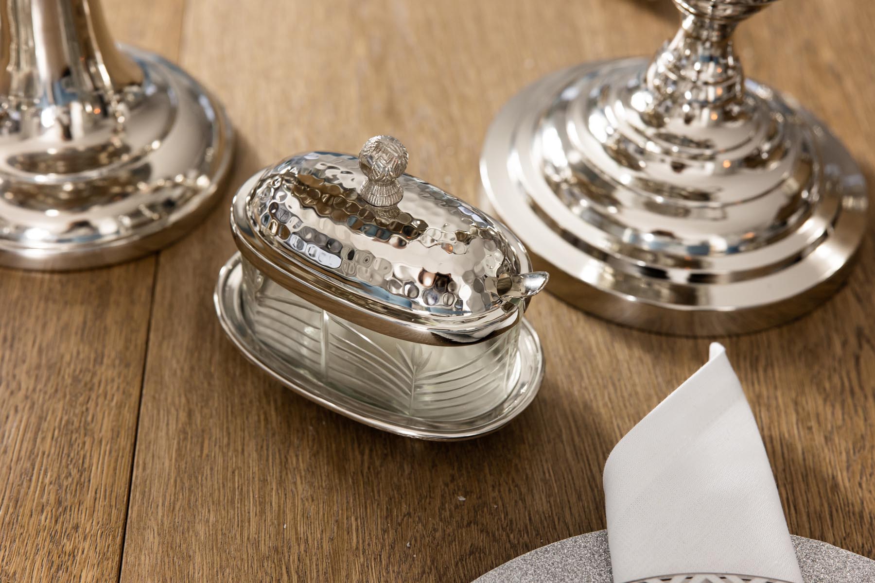 MASELNICZKA z nożykiem srebrna z niklu2