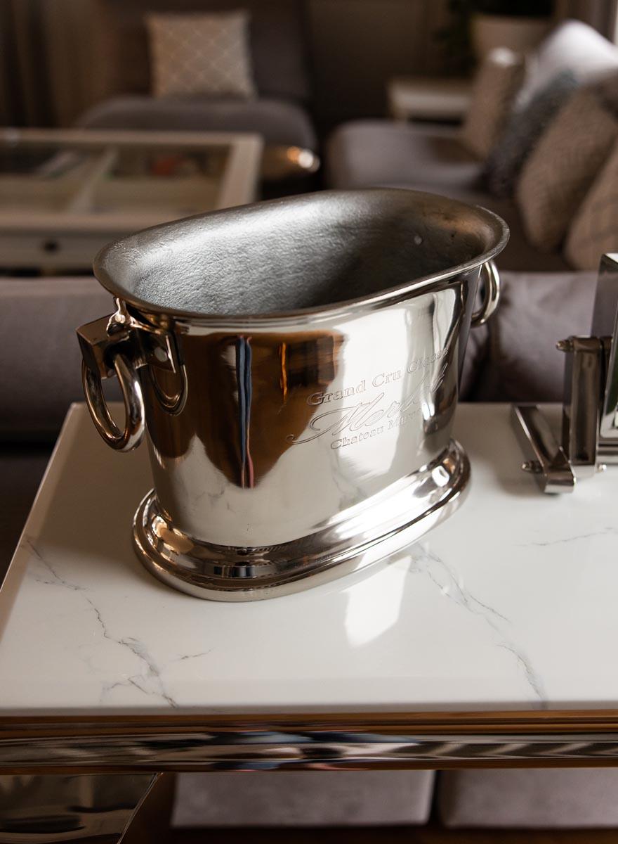 OSŁONKA na doniczkę srebrna styl modernistyczny2