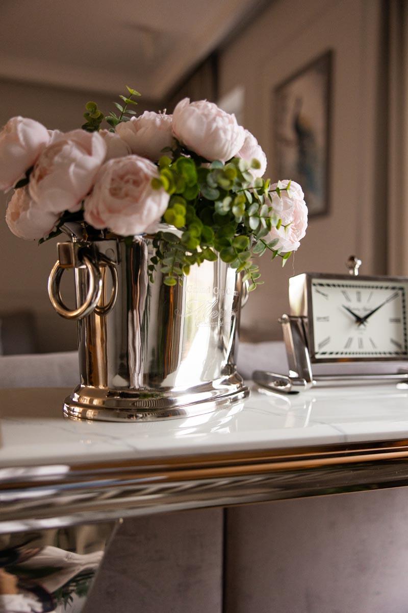 OSŁONKA na doniczkę srebrna styl modernistyczny3