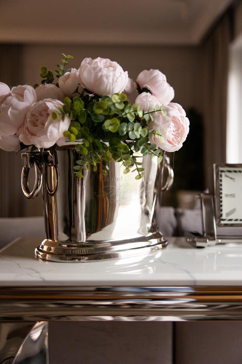 OSŁONKA na doniczkę srebrna styl modernistyczny4