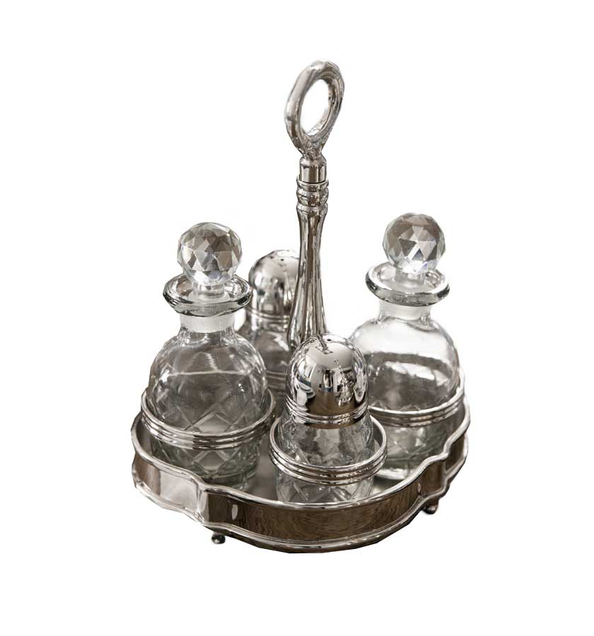 PRZYPRAWNIK z niklu, zestaw pojemników na stół