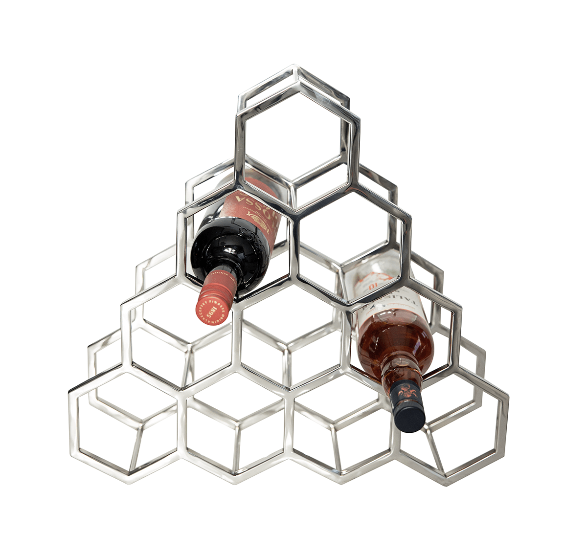 STOJAK NA WINO na 10 butelek srebrny