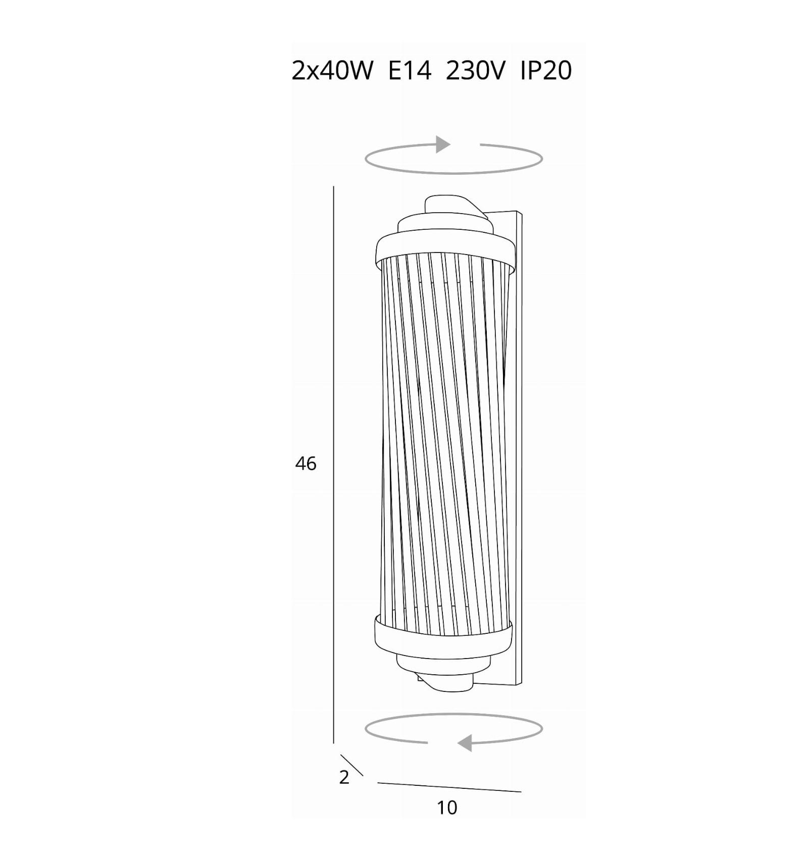 KINKIET HAMILTON dwupunktowa styl glamour2