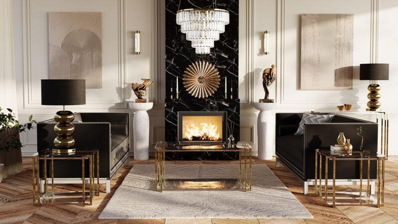 KINKIET-VINCI-metalowy-złoty-styl-art-deco-LAMPA-STOŁOWA-złota-metalowa-glamour-STOLIK-KAWOWY-złoto srebrny-szklany-glamour