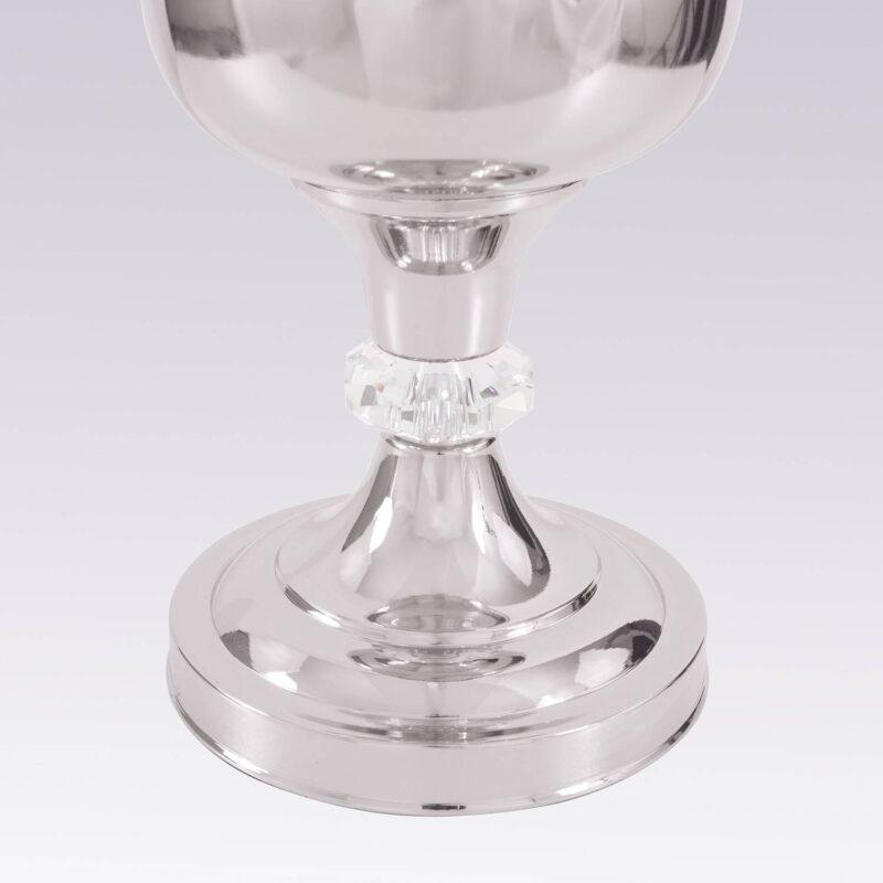 WAZON DORIS srebrny metalowy w kryształowym detalem nowoczesny2