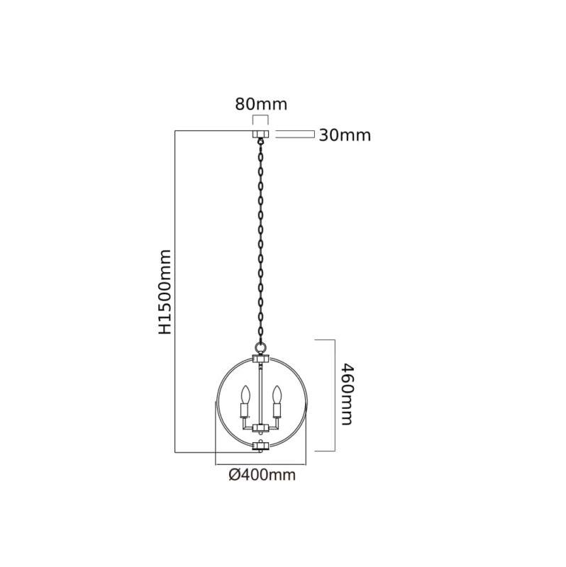 LAMPA WISZĄCA CANDI metalowa chromowana klasyczna r.S2