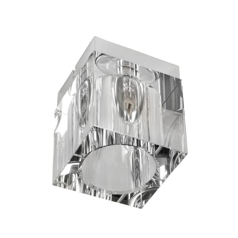 PLAFON CUBO CLARO srebrny z kryształowym kloszem styl glamour