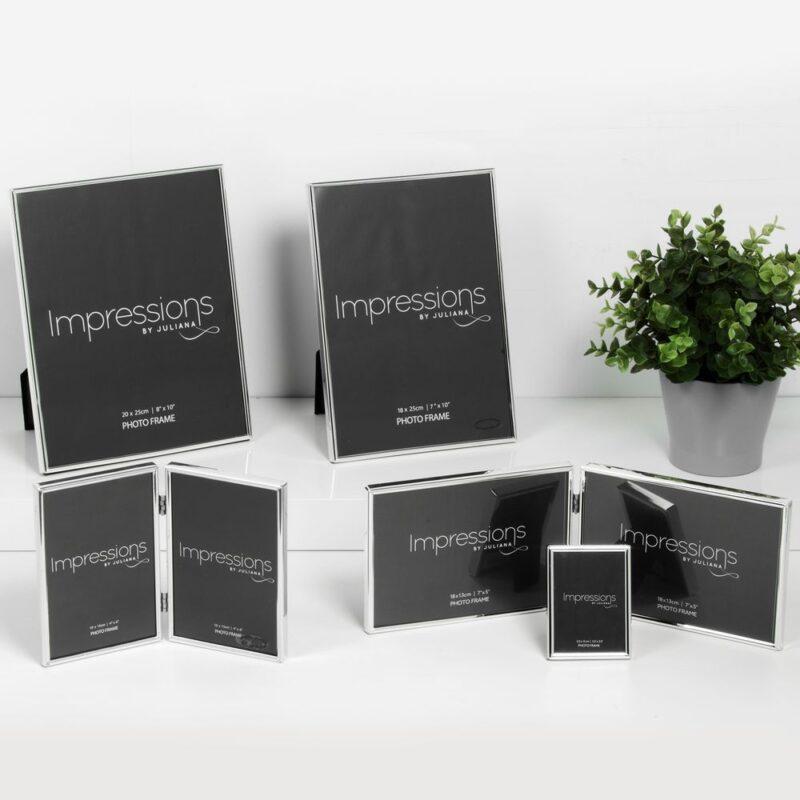 RAMKA NA ZDJĘCIA podwójna srebrna 13x18 cm3