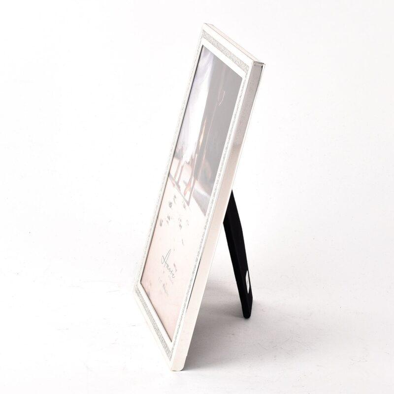 RAMKA NA ZDJĘCIA ze stali nierdzewnej srebrna z kryształkami