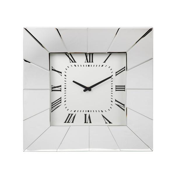 ZEGAR ŚCIENNY z grubą srebrną ramą nowoczesny