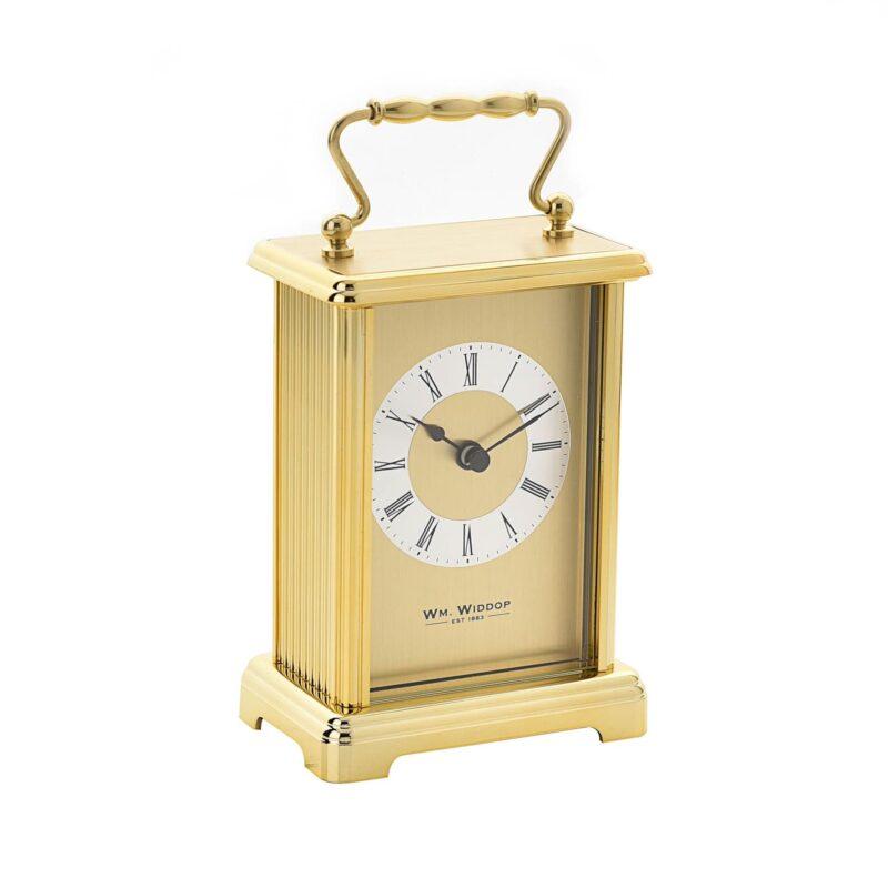 ZEGAR STOJĄCY metalowy złoty z rączką klasyczny2