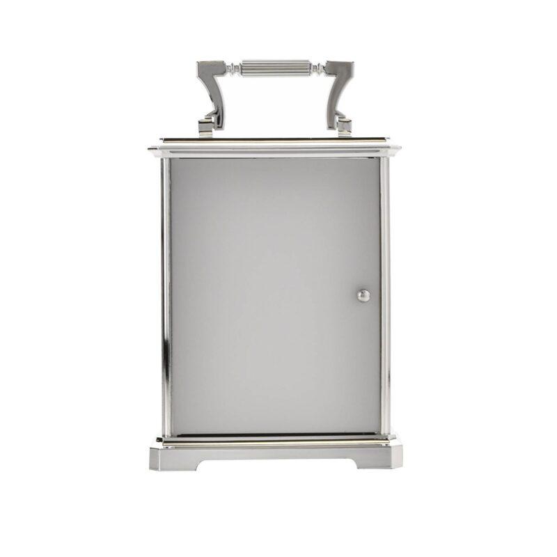 ZEGAR STOJĄCY z rączką srebrny klasyczny3