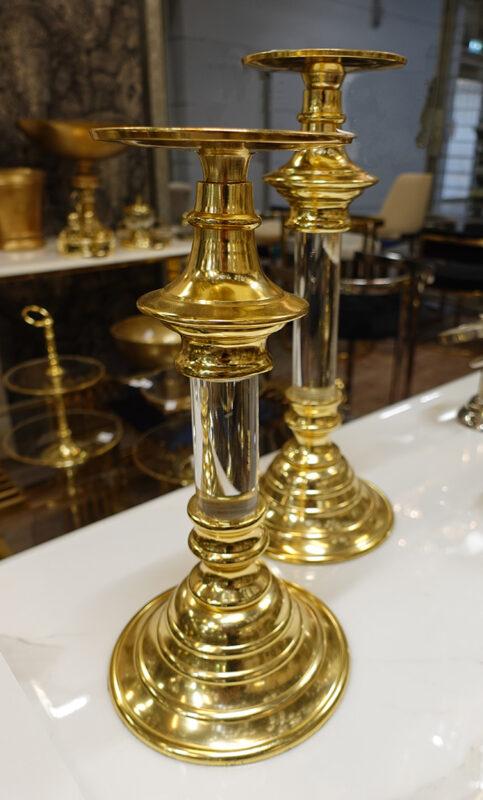 ŚWIECZNIK metalowy złoty w stylu klasycznym