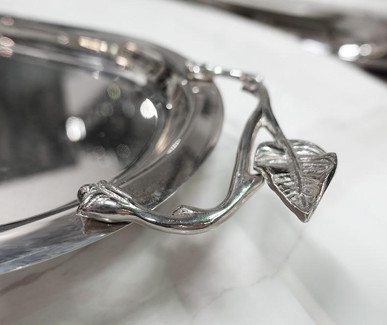 TACA metalowa srebrna podłużna klasyczna 3