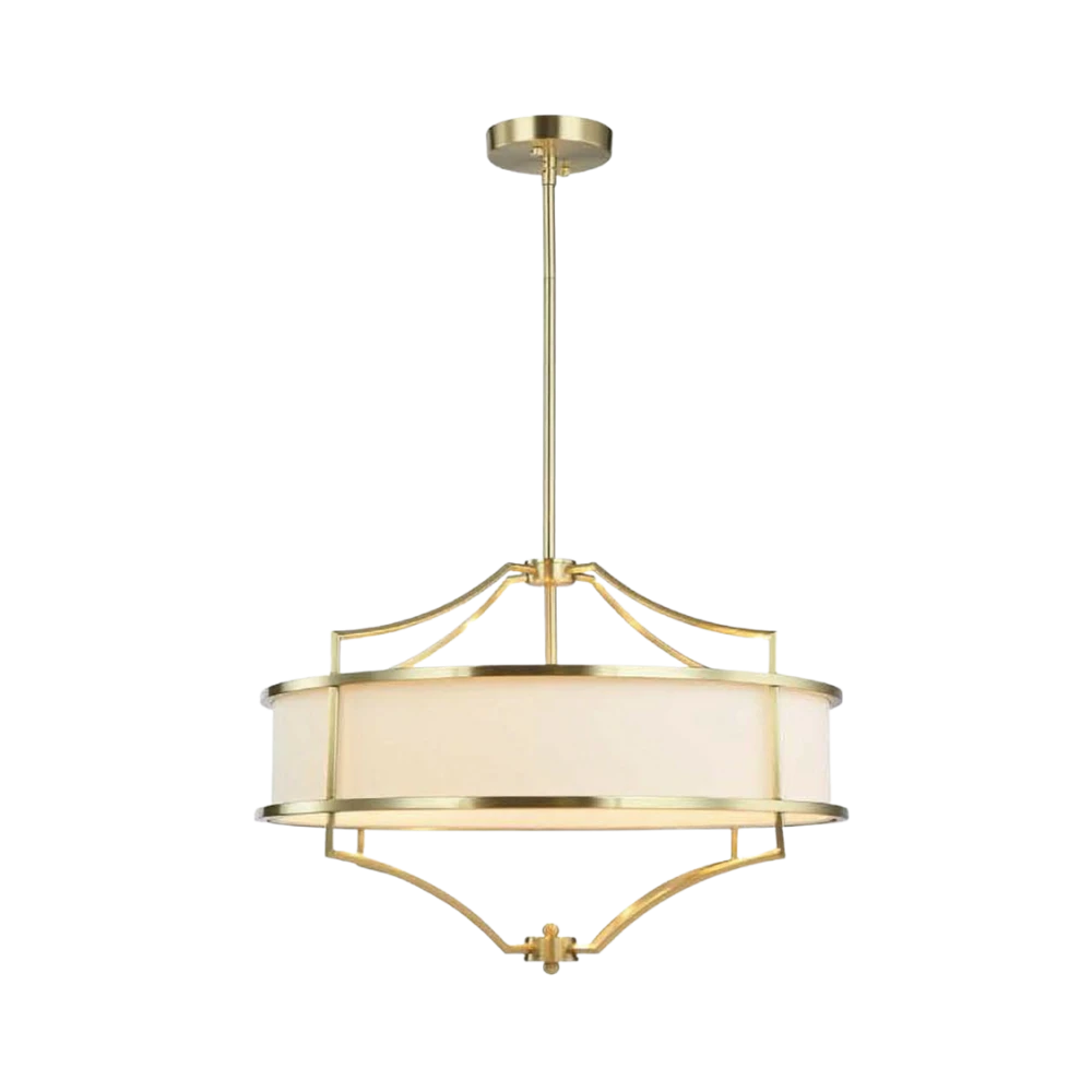 LAMPA WISZĄCA STESSO OLD GOLD M złota oprawa biały klosz nowoczesna glamour