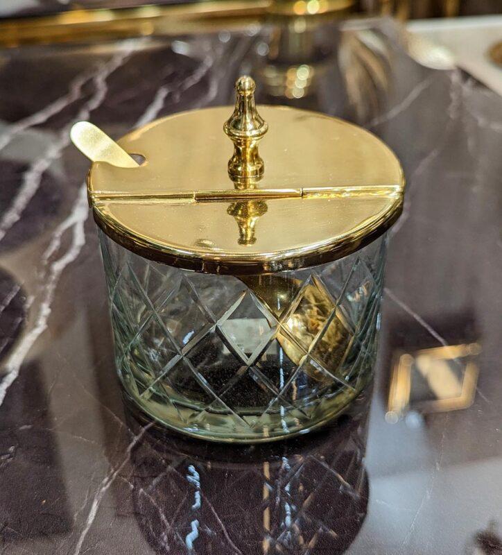 CUKIERNICA z łyżeczką złota z niklu 2