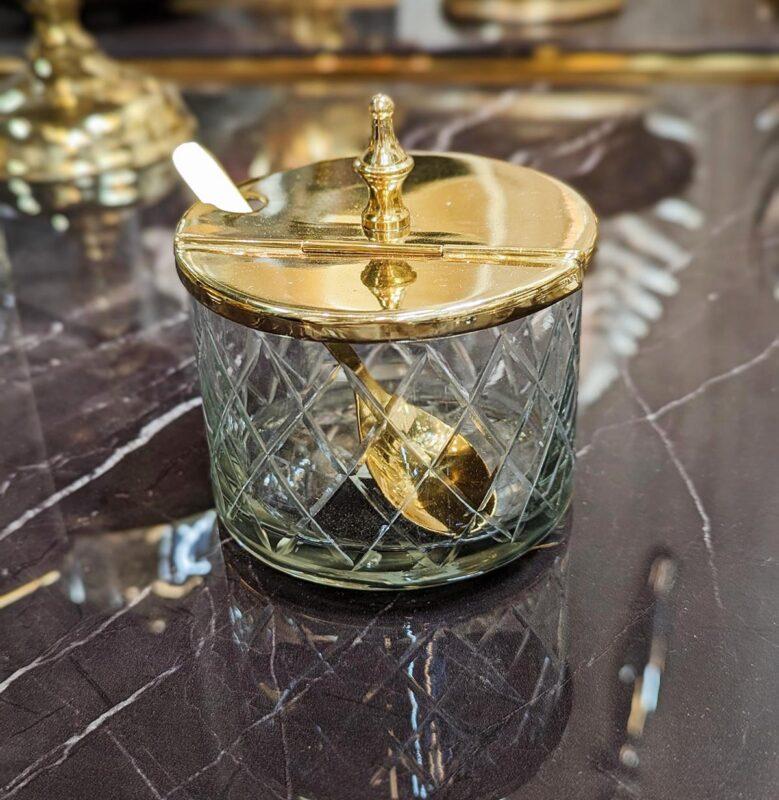 CUKIERNICA z łyżeczką złota z niklu