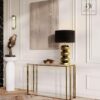 KONSOLE-Gold-Silber-Glas-Glanz-CINSET-VINCI-Gold-Kunst-Deko-Glanz