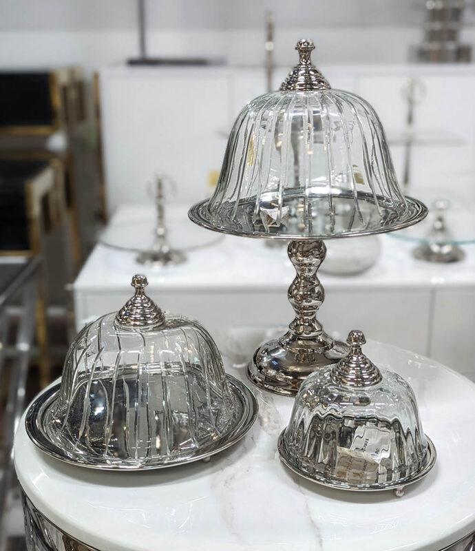 PATERA srebrna ze szklaną osłonką glamour 3