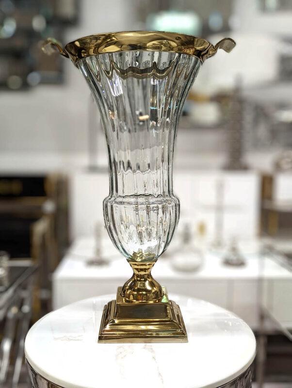 WAZON SZKLANY ze złotym detalem nowoczesny