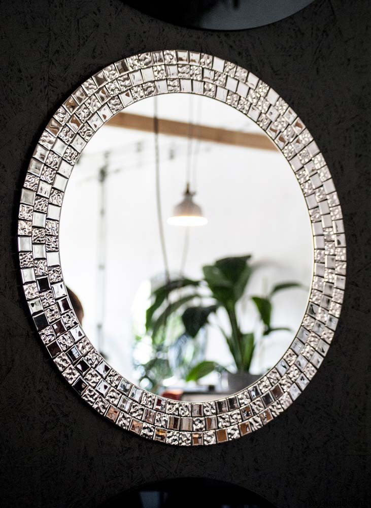 Lustro-Ścienne-Aurea-Silver-Okrągłe-Szklana-Mozaika-Do-Sypialni
