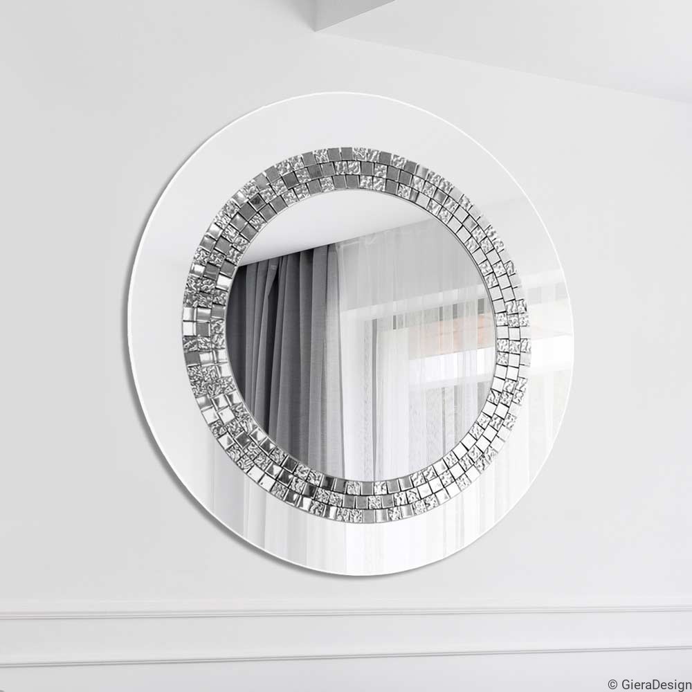 Lustro-Ścienne-Glamour-Białe-Okrągłe-Luksusowe-Dekoracyjne