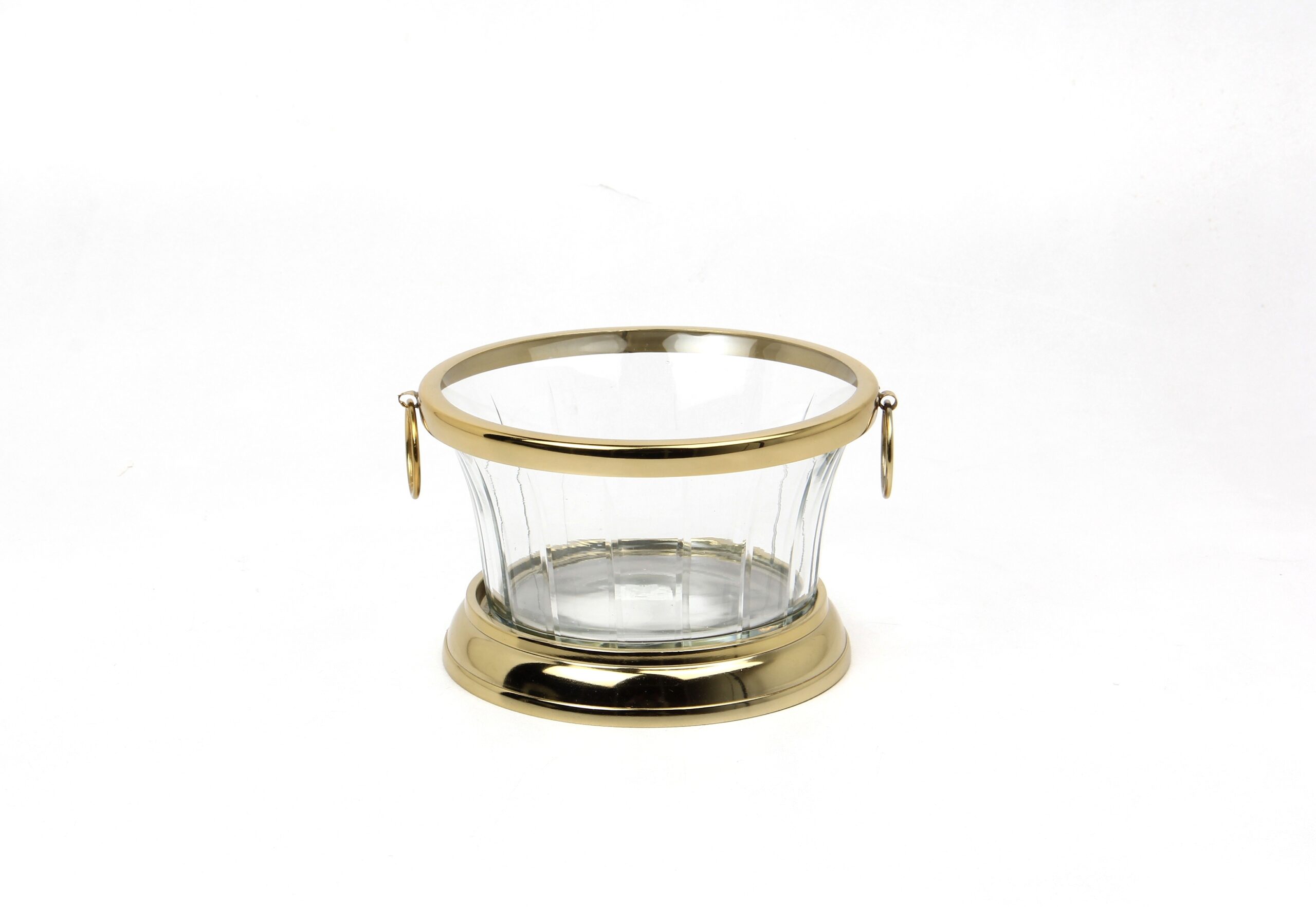 COOLER szklany do lodu, złote elementy, styl glamour, ekskluzywny