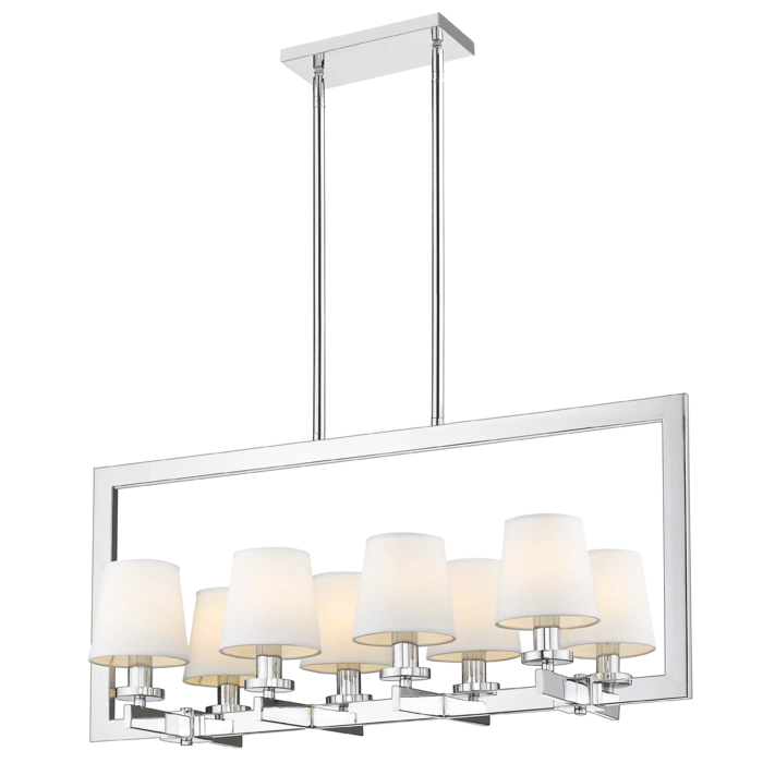 LAMPA WISZĄCA London srebrne wykończenie, białe abażury, styl nowojorski, duża, elegacnka