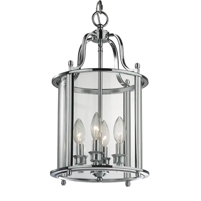 LAMPA WISZĄCA New York srebrna rama, dekoracyjna, styl nowojorski 27x48 cm klasyczna