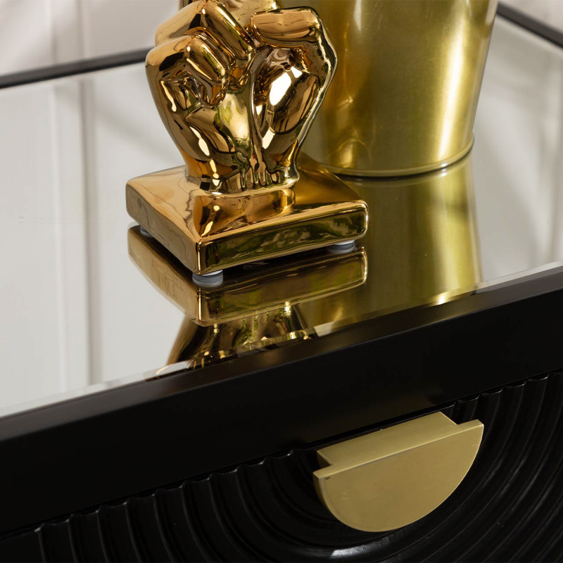 stolik-pomocniczy-czarny-styl-glamour-blat-lustrzany