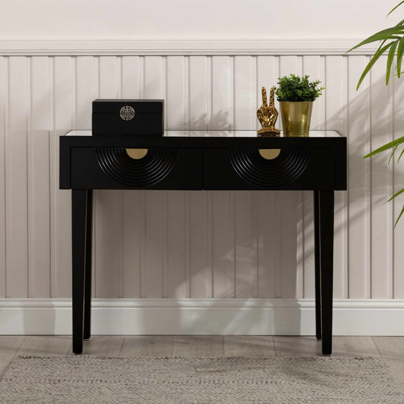 stolik-pomocniczy-czarny-styl-glamour-czarny-dwie-szuflady