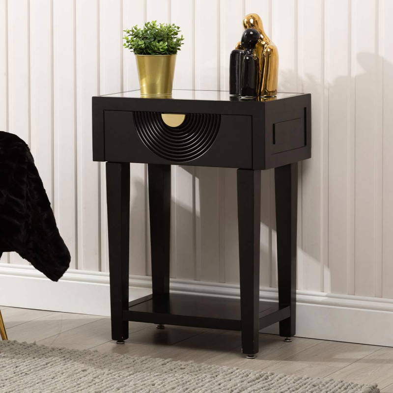stolik-pomocniczy-maly-czarny-szuflada-styl-glamour-1