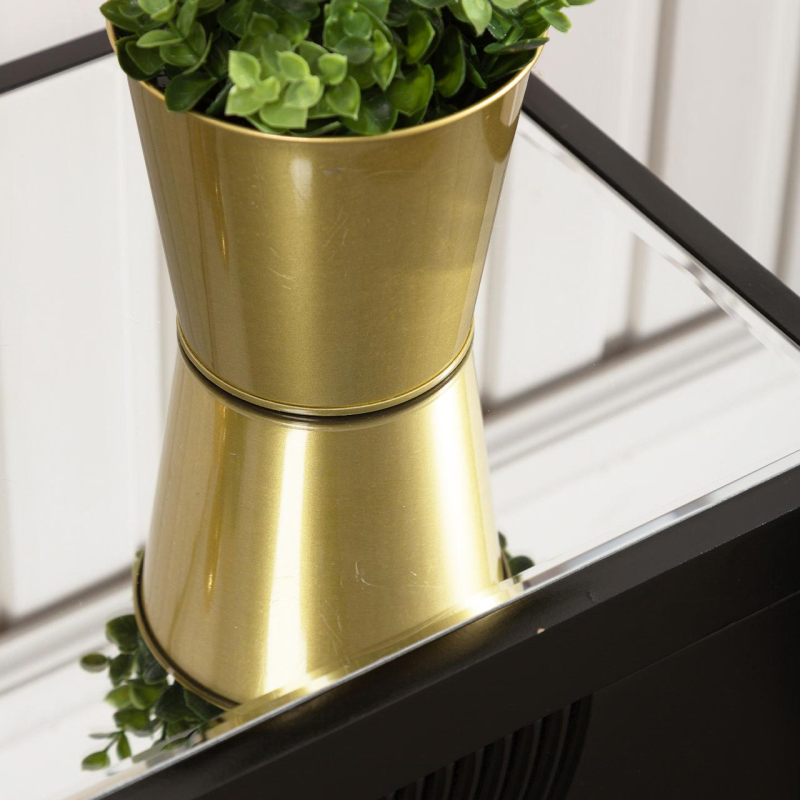 stolik-pomocniczy-maly-czarny-szuflada-styl-glamour-lustrzany-blat