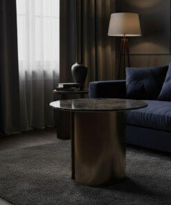 SECTIONAL TABLE Sockel aus Gold, Platte aus gesintertem Stein, modern