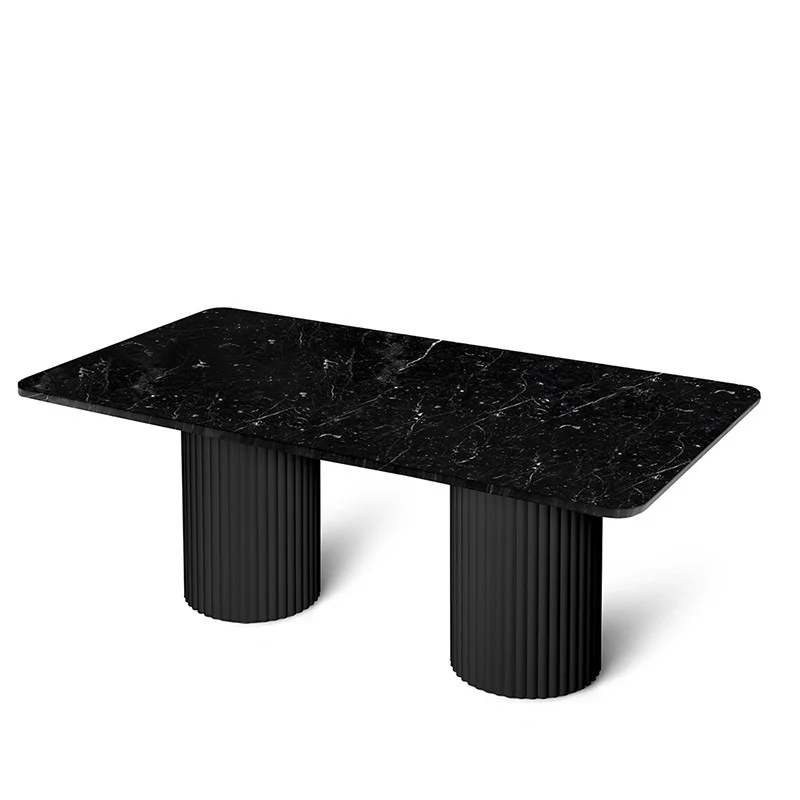 blomst-nero-marquina-stol-z-blatem-o-zaoraglonych-rogach-ryflowana-podstawa-kamienny-blat-czarny-nowoczesny-