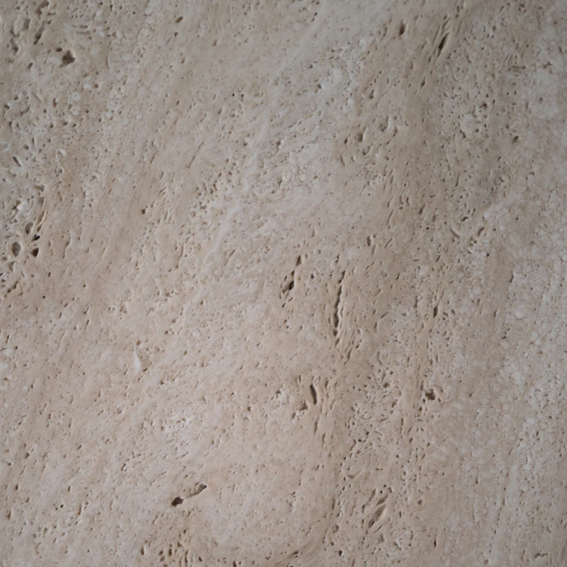 ZESTAW STOLIKÓW KAWOWYCH z trawertynu i forniru dębowego, okrągłe, nowoczesny styl, lofotowy