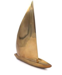 DEKORATIVFIGUR Segelboot, Aluminium, Gold, zum Verschenken, schön