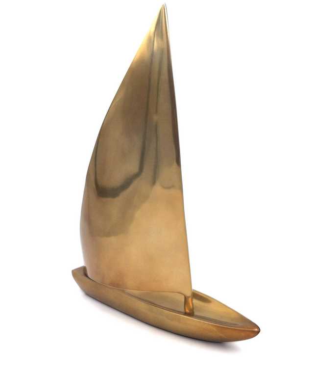DEKORATIONSFIGUR Segelboot, Aluminium, Gold, zum Verschenken, schön DEKORATIVFIGUR Segelboot, Aluminium, Gold, zum Verschenken, schön