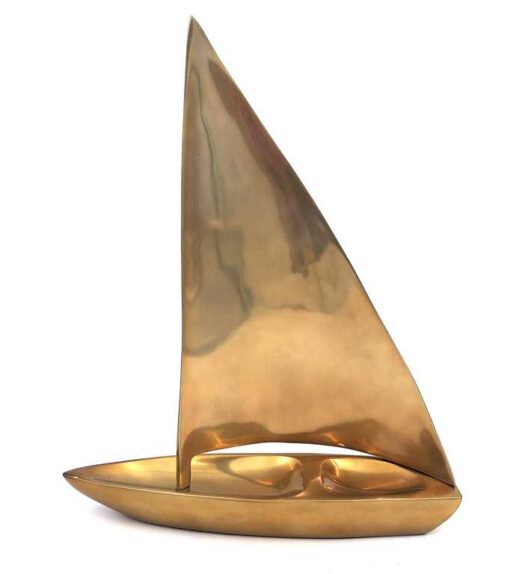 DEKORATIONSFIGUR Segelboot, Aluminium, Gold, zum Verschenken, einzigartig