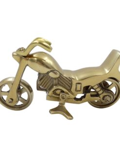 DEKORATIVE FIGUR Aluminium-Motorrad in antikem Messing, schön