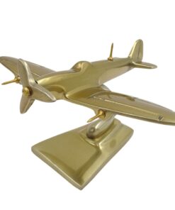 DEKORATIVFIGUR Spitfire Flugzeug, Aluminium, goldfarben, moderner Stil