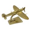 DEKORATIVE FIGUR eines Spitfire-Flugzeugs, Aluminium, goldfarben, moderner Stil, elegant